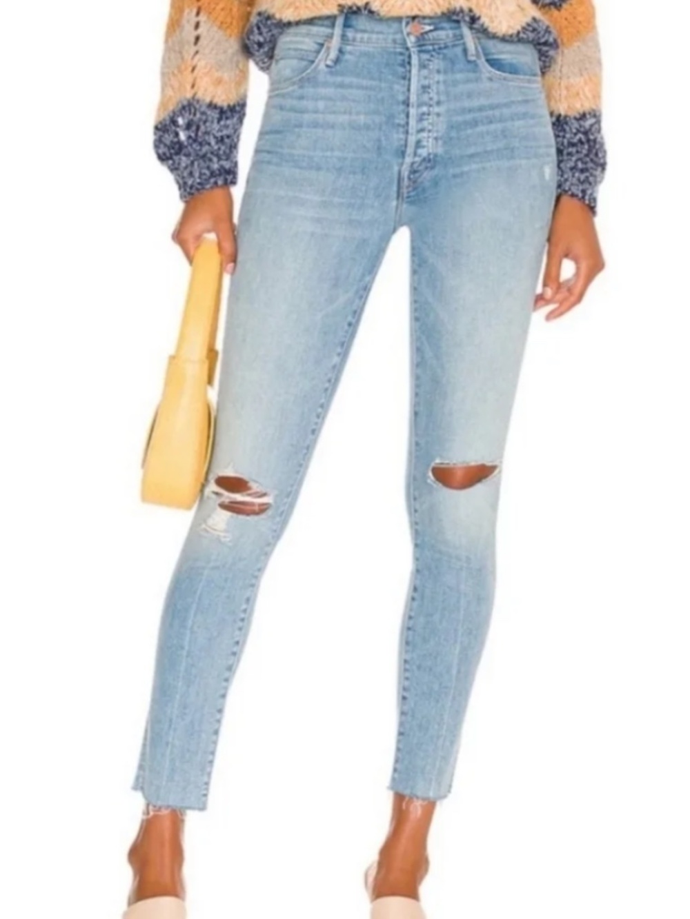 MOTHER The Stunner Ankle Fray 29 Hit The Jackpot Distressed Button Fly $238 USA